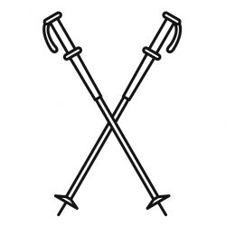 Nord walking sticks icon. Outline illustration of nord walking sticks vector icon for web design isolated on white background
